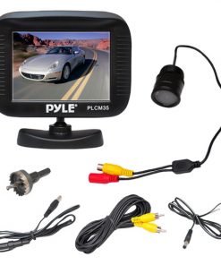 Rearview Backup Camera & Monitor System, Night Vision, Waterproof, Flush Mount Cam, 3.5'' Display (PLCM35R)