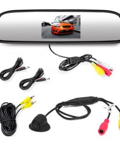 Rearview Backup Camera & Mirror Monitor, Waterproof Night Vision Cam, 4.3'' Screen, Distance Scale Lines, Parking/Reverse Assist (PLCM4340)