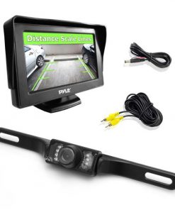 Rearview Backup Camera & Monitor Parking/Reverse Assist System, Night Vision Waterproof Cam, 4.3'' Display, Distance Scale Lines, Swivel Angle Adjustable Cam (PLCM46)