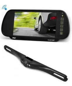 Bluetooth Rearview Backup Camera & Monitor System, 7'' Mirror Mount Display Screen, Wireless Hands-Free Talking & Music Streaming, Distance Scale Lines, Night Vision Waterproof Cam, MP3/USB/SD Readers (PLCM7400BT)