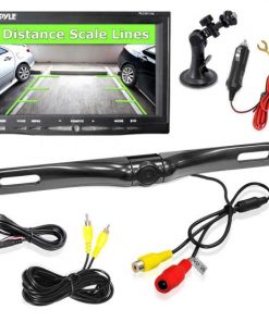Backup Rearview Camera & Monitor Parking/Reverse Assist System, Waterproof, Night Vision, 7'' Display, Distance Scale Lines, Swivel Angle Adjustable Cam (PLCM7500)