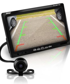 Rear View Backup Camera and Monitor System with 7'' LCD Display Screen, Waterproof Night Vision Camera, Distance Scale Lines, Parking/Reverse Assist (PLCM7700)