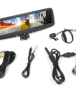 HD DVR Recording Rearview Backup Camera & Mirror Monitor Display Screen System, Parking/Reverse Assist, Dual Cameras, Distance Scale Lines, Motion Impact, Image and Video Record (PLCMDVR5)