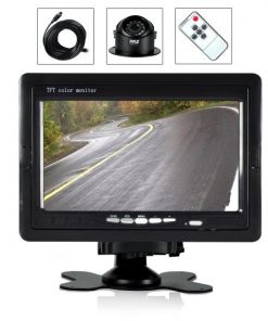Rearview Backup Camera & Video Monitor System Kit, Waterproof Angle Adjustable Night Vision Cam, 7'' Display, Front or Rear Vehicle Mounting (PLCMTR70)
