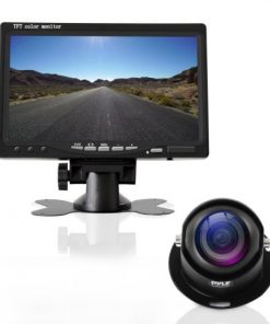 Rear View Backup Camera & Monitor System Kit, 7’’ Display, (2) Waterproof Angle Adjustable Night Vision Cams, Front/Rear Vehicle Mount (PLCMTR7250)