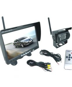 Wireless Weatherproof Rearview Backup Camera & Monitor Video System, Commercial Grade Night Vision Camera, 7'' Display, Dual DC 12-24V for Bus, Truck, Trailer, Van (PLCMTR76WIR)