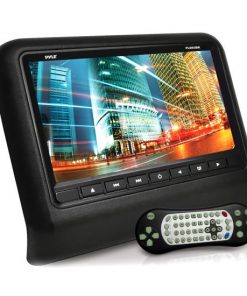 Headrest Vehicle 9'' Video Display Monitor, CD/DVD Player, USB/SD Readers, HDMI Port (Black) (PLD93BK)