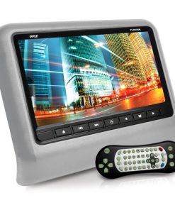 Headrest Vehicle 9'' Video Display Monitor, CD/DVD Player, USB/SD Readers, HDMI Port (Gray) (PLD93GR)