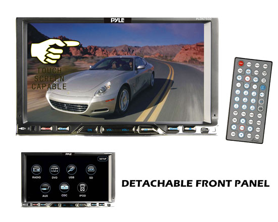 7'' Double Din Detachable TFT Touch Screen DVD/MPEG4/MP3/DIVX/CD-R/USB/SD/AM/FM/RDS (RBPLDN750D)
