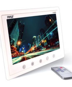 9.2'' Hi-Res Widescreen Digital Monitor Display Screen, Dual RCA Video Input Connectors, Detachable Shroud Mount Housing (White) (PLHR98W)