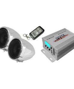 100 Watts Motorcycle/ATV/Snowmobile Mount MP3/Ipod/USB Amplifier with Dual handle-bar Mount Weatherproof speakers W/FM Radio (RBPLMCA40)