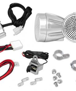 300 Watts Motorcycle/ATV/Snowmobile Mount Amplifier w/Dual handle-bar Mount Aluminium Diacast Weatherproof speakers w/MP3/Ipod Input and USB Charger (RBPLMCA60)