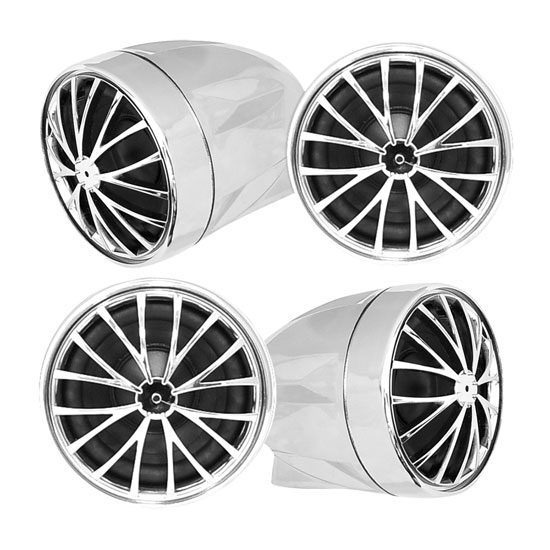 (4) Speakers - 800 Watt Weatherproof Speaker Kit for Motorcycle, ATV, Snowmobile - Includes Amplifier, Handle-Bar Mounts & iPod/MP3 Input (RBPLMCA70)