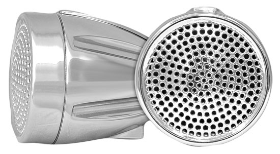 600 Watt 2.25" Speaker Pair with Dual Handle-Bar Mounts - Weatherproof, Aluminum Die-Cast Cabinets & Motorcycles, ATVs & Snowmobile Mountable (RBPLMCS64)
