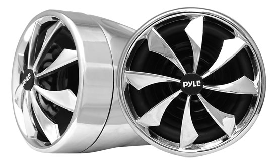 800 Watt 3" Speaker Pair with Dual Handle-Bar Mounts - Weatherproof, Aluminum Die-Cast Cabinets & Motorcycle, ATV & Snowmobile Mountable (Pair) (RBPLMCS92)