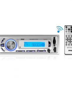 Bluetooth Stereo Radio In-Dash Console Headunit Receiver, USB/SD/MP3 Playback, Aux (3.5mm) Input, AM/FM Radio, Single DIN, Remote Control (PLMR21BT)