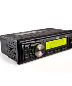 Stereo Radio Headunit Receiver, Aux (3.5mm) MP3 Input, USB Flash & SD Card Readers, Remote Control, Single DIN (Black) (PLMR86B)