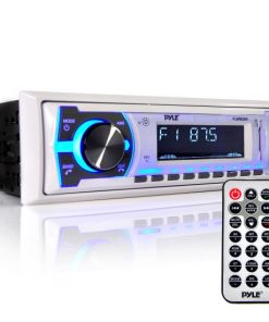 Bluetooth In-Dash Stereo Radio Headunit Receiver, Wireless Music Streaming, Hands-Free Call Answering, MP3 Playback, USB/SD Card Readers, Aux (3.5mm) Input, Remote Control, Single DIN (PLMRB29W)