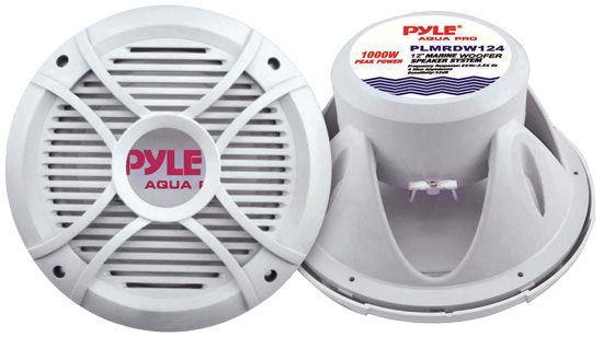 12" 1000 Watt White 4 Ohm Marine Subwoofer (PLMRDW124)