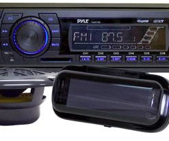 In-Dash Marine AM/FM PLL Tuning Radio w/USB/SD/MMC Reader,6.5'' Speakers, Stereo Cover, And USB Drive (RBPLMRKIT102)