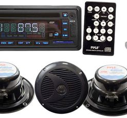 Complete Marine Water Proof 4 Speaker CD/USB/Mp3/Combo 6.5''Speakers w/ Stereo Cover And USB Drive (Black) (RBPLMRKIT109)