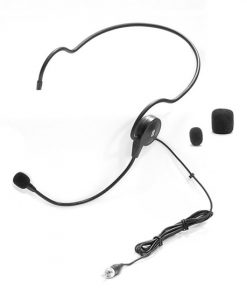 Cardioid Headset Microphone, Flexible Wired Boom (Screw Lock 3.5mm Connector Jack) for Sennheiser Mic Systems (PLMSH34)