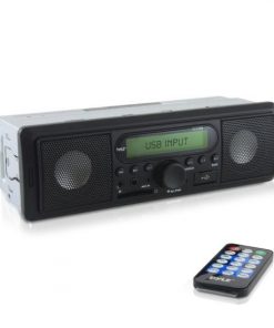 In-Dash Stereo Radio Headunit Receiver, Built-in Speakers, MP3/SD/USB, Aux (3.5mm) Input, AM/FM Radio, Single DIN (PLR36M)