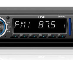 In-Dash Digital Receiver Headunit with USB/SD Card Readers, MP3/AUX-Input, AM/FM Radio, DC 12-24V Dual Voltage System Compatible with Car, Bus, Truck, RV, etc. (PLTR24U)