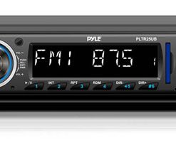 In-Dash Bluetooth Digital Receiver Headunit with USB/SD Card Readers, MP3/AUX-Input, AM/FM Radio, DC 12-24V Dual Voltage System Compatible with Car, Bus, Truck, RV, etc. (RBPLTR25UB)