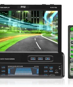 7'' Single DIN In-Dash Motorized Touch Screen TFT/LCD Monitor w/ DVD/CD/MP3/MP4/USB/SD/AM-FM/RDS Receiver (RBPLTS77DU)