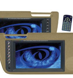 Pair of 7'' TFT Sun Visor Monitors w/Built in TV Tuners Tan (RBPLVS72TTN)
