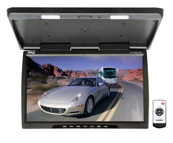25'' Wide Screen TFT-LCD Roof Mount Video Monitor w/IR Transmitter (PLVWR2400)