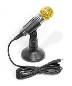 Wired Vocal Microphone, Handheld Condenser Mic, 3.5mm Connector (Black) (PMIKC20BK)