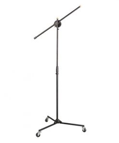 Universal Rolling Wheels Tripod Microphone Stand - Adjustable Height & Extendable (PMKS22)
