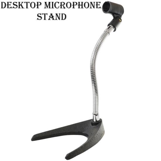 Desktop Microphone Stand, Table Mic Holder Mount with Flexible Gooseneck (PMKS8)