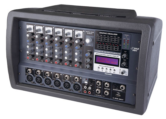 6 Channel 600 Watts Powered Mixer w/MP3 & USB Input (RBPMX408M)