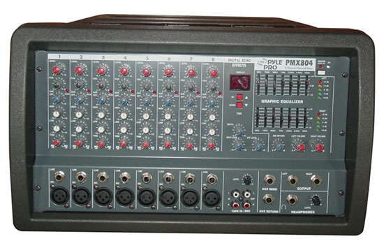 8 Channel 400 Watts Professional Powered PA Mixer/Amplifier (RBPMX804)