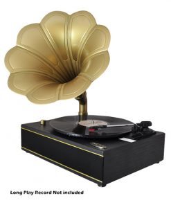 Classic Horn Phonograph/Turntable With USB-To-PC Connection And Aux-In (Black) (RBPNGTT1B)