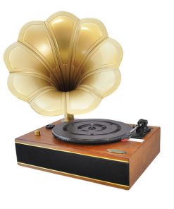 Classic Horn Phonograph/Turntable With USB-To-PC Connection And Aux-In (Mahogany) (RBPNGTT1R)