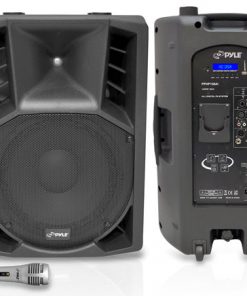 15'' 1400 Watt Portable Powered 2 Way Full Range PA Speaker w/Built-in iPod Dock USB SD and Remote control/ Microphone Included (RBPPHP158AI)