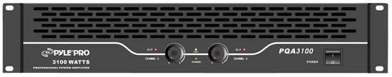 19'' Rack Mount Bridgeable Power Amplifier, SpeakON, Speaker Terminal Binding Posts, 1/4'' Connectors, 3100 Watt Amp (PQA3100)