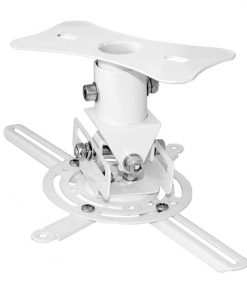 Universal Projector Ceiling Mount Bracket with Rotation & Tilt Adjustments Assembled & Quick Release Mechanism (White) (PRJCM6)