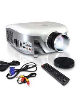 Widescreen Digital Multi-Media LED Projector, 1080p Support, Up to 140'' Viewing Screen, USB Reader, Digital Screen Size Adjustable, Built-in Speakers (PRJD907)