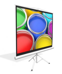 72-inch Video Projector Screen, Easy Fold-Out & Roll-Up Projection Display, Tripod Stand Style (PRJTP72)