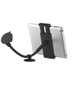 Universal Suction Cup Device Holder Windshield Mount Fits iPad, Tablets & Smartphones with Swivel Adjustment and Flexible Gooseneck (Fits Tablets 8.9'' – 10.1'', Smartphones 3.5'' – 5.5'') (PSAPD12)