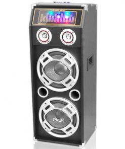 1000 Watt Disco Jam Powered Two-Way Bluetooth Speaker System w/ Flashing DJ Lights, USB/SD Card Readers, FM Radio, 3.5mm AUX Input, Graphic EQ & USB Charge Port (PSUFM1035A)