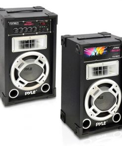 Dual 600 Watt Disco Jam Powered Two-Way PA Speaker System w/ USB/SD Readers, FM Radio, 3.5mm AUX Input  for iPod/MP3 Players (RBPSUFM625)