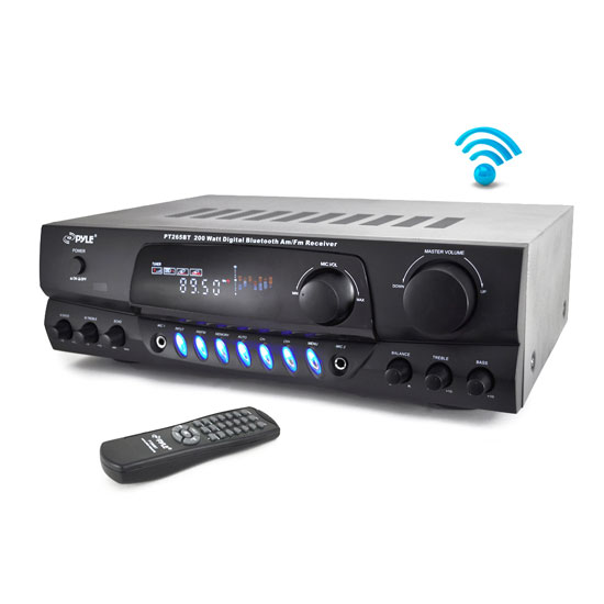 200 Watt Bluetooth Digital Receiver Amplifier with AM/FM Radio & Two ...