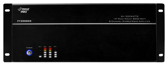 19'' Rack Mount 8000 Watt 8 Channel Stereo/Mono Amplifier (RBPT8000CH)