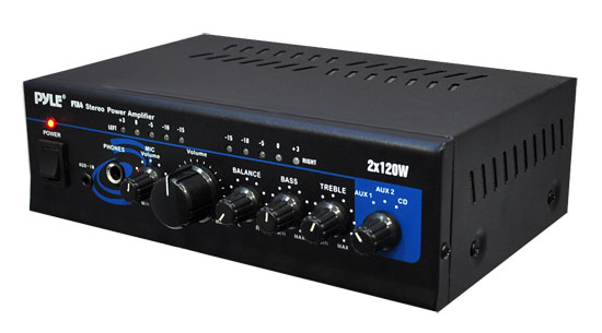 Mini 2x120 Watt Stereo Power Amplifier w/ AUX/CD Input (RBPTA4)